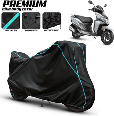 Love Me Waterproof Two Wheeler Cover for Honda(Dio, Black, Blue)