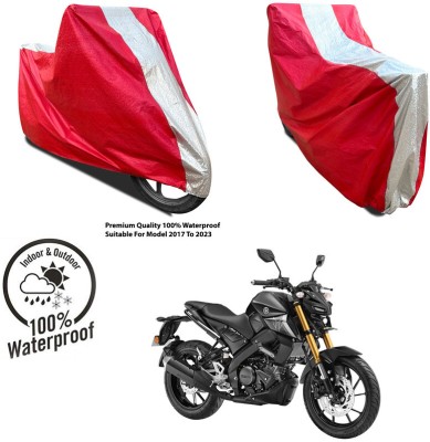 AutoGalaxy Waterproof Two Wheeler Cover for Hero(Glamour Programmed FI BS6, Silver, Red)