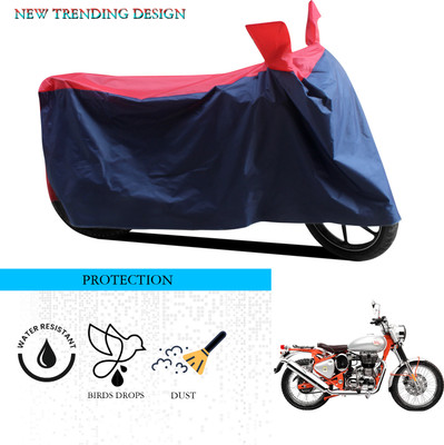 ANTHUB Waterproof Two Wheeler Cover for Royal Enfield(Bullet Trials 500, Black, Red)