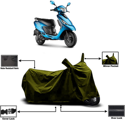 Amexride Two Wheeler Cover for TVS(Scooty Zest, Green)
