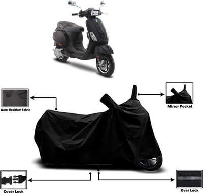 Amexride Two Wheeler Cover for Piaggio(Vespa SXL 125, Black)
