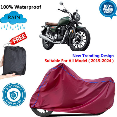 OliverX Waterproof Two Wheeler Cover for Honda(Hness CB350, Maroon)