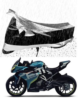 Mdstar Waterproof Two Wheeler Cover for CFMoto(250SR, Silver, Black)