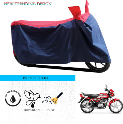 ANTHUB Waterproof Two Wheeler Cover for Hero(MotoCorp HF Deluxe, Black, Red)