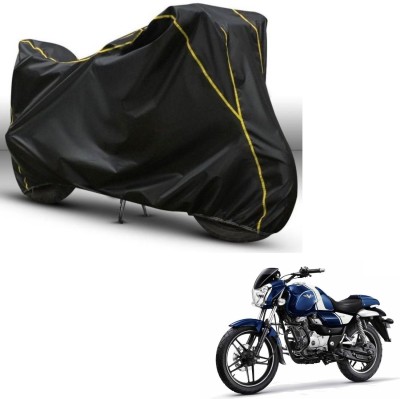 Car Life Two Wheeler Cover for Bajaj(V15, Black, Yellow)