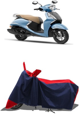 SUGASHRI Waterproof Two Wheeler Cover for Yamaha(Fascino 125 FI, Red, Blue)