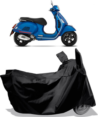 Amexride Two Wheeler Cover for Vespa(GTS Super 300 BS6, Black)