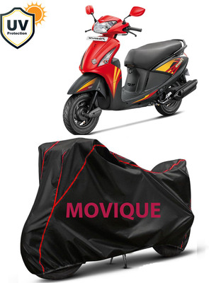 MOVIQUE Waterproof Two Wheeler Cover for Hero(Pleasure, Black, Red)