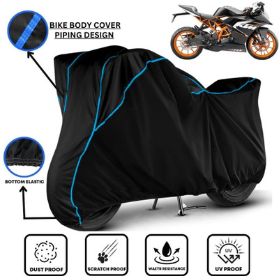 LE PRA Waterproof Two Wheeler Cover for KTM(RC 125, Black, Blue)