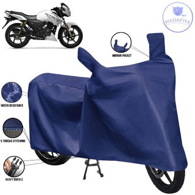MADAFIYA Waterproof Two Wheeler Cover for TVS(Apache RTR 180, Blue)