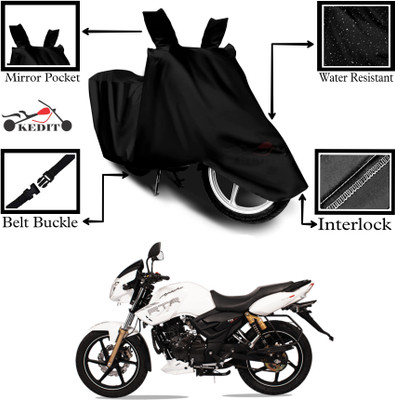 KEDIT Two Wheeler Cover for TVS(Apache RTR 180, Black)