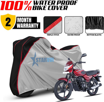 Starvin Waterproof Two Wheeler Cover for Bajaj(Platina, Silver, Black)