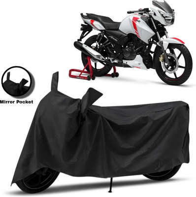 WMIZEXA Waterproof Two Wheeler Cover for TVS(Apache RTR 160, Black)