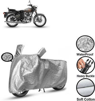 CODOKI Waterproof Two Wheeler Cover for Royal Enfield(Bullet 500, Silver)