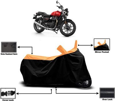 Amexride Two Wheeler Cover for Triumph(Street Twin BS6, Orange)