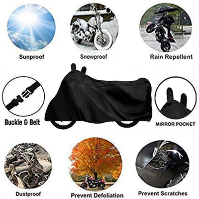 ROYAL AUTO MART Waterproof Two Wheeler Cover for Suzuki(Gixxer, Black)