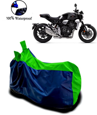 Autofly Waterproof Two Wheeler Cover for Honda(CB 1000R, Blue, Green)