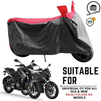 ZAQE Waterproof Two Wheeler Cover for Bajaj(Pulsar NS 160, Grey, Red)