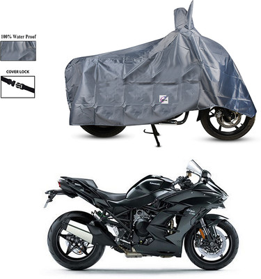 EGAL Waterproof Two Wheeler Cover for Kawasaki(Ninja H2 SX BS6, Grey)