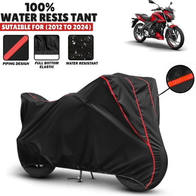 Mwiss Waterproof Two Wheeler Cover for Bajaj(Pulsar N160, Black, Red)