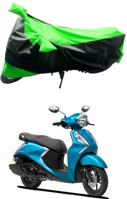 Mdstar Waterproof Two Wheeler Cover for Yamaha(Fascino 125, Green, Black)