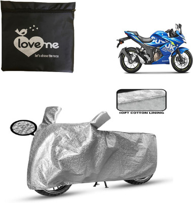 Love Me Two Wheeler Cover for Suzuki(Gixxer 250, Silver)