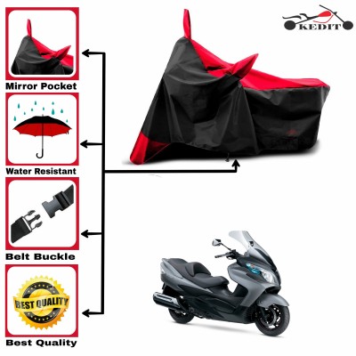 KEDIT Two Wheeler Cover for Suzuki(Burgman Street, Red, Black)