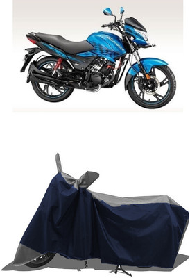 SUGASHRI Waterproof Two Wheeler Cover for Hero(Glamour Programmed FI BS6, Grey, Blue)