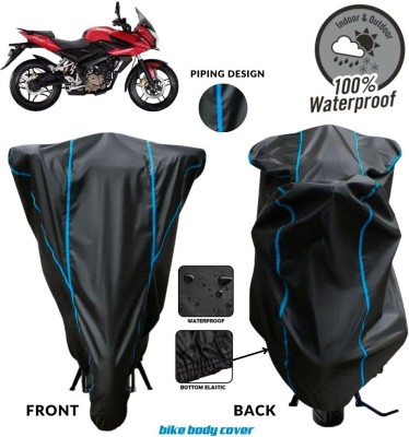 MADAFIYA Two Wheeler Cover for Bajaj(Pulsar AS 150, Black, Blue)