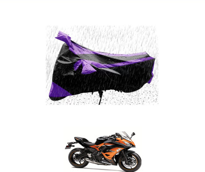 RONISH Waterproof Two Wheeler Cover for Kawasaki(Ninja 650, Purple, Black)