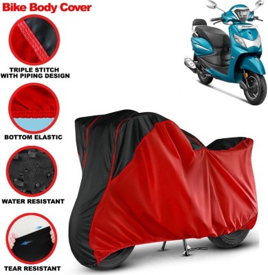 Grizzly Two Wheeler Cover for Hero(Pleasure Plus, Black, Red)