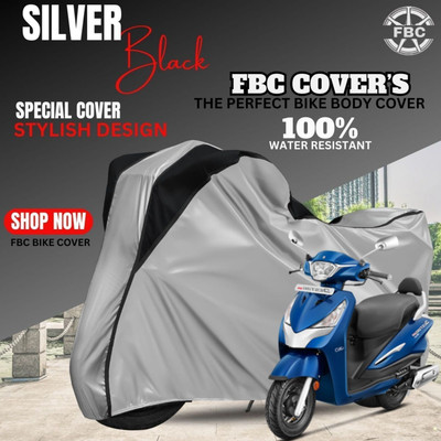 FBC Waterproof Two Wheeler Cover for Hero(Destini 125, Black, Silver)