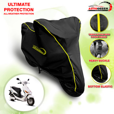 AUTOCOZEN Waterproof Two Wheeler Cover for Hero(Electric Cruz, Black)