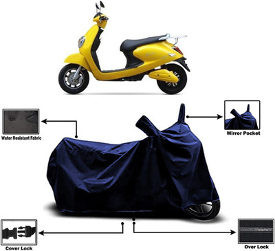 Amexride Two Wheeler Cover for Techo Electra(Emerge BS6, Blue)