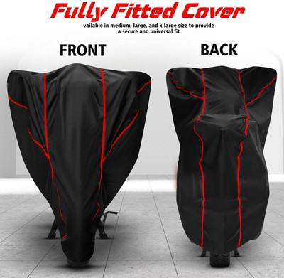 Luciano Waterproof Two Wheeler Cover for Hero(Splendor Pro Classic, Black, Red)