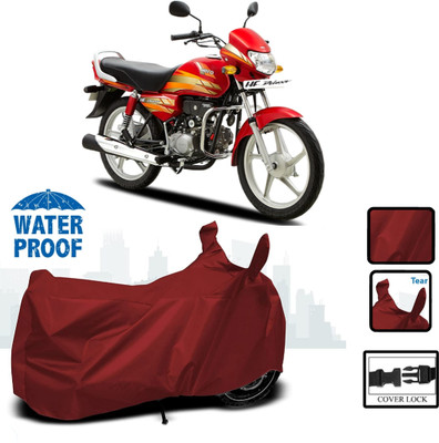 WMIZEXA Waterproof Two Wheeler Cover for Hero(HF Deluxe, Maroon)