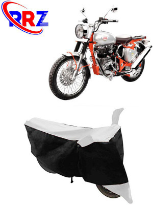 RRZ Waterproof Two Wheeler Cover for Royal Enfield(Bullet Trials 350, Black, White)