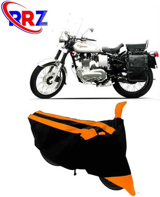 RRZ Waterproof Two Wheeler Cover for Royal Enfield(Machismo 500, Black, Orange)