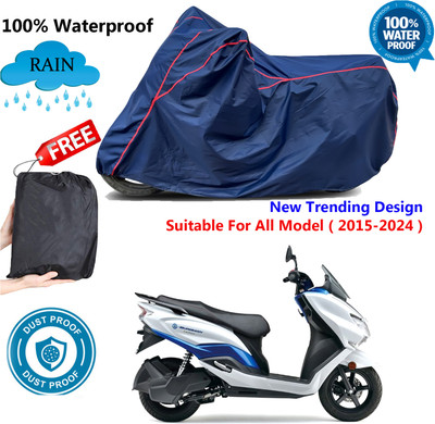 AUTOCAD Waterproof Two Wheeler Cover for Suzuki(Burgman Electric, Blue, Red)