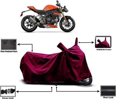 Amexride Two Wheeler Cover for Triumph(Speed Triple BS6, Maroon)