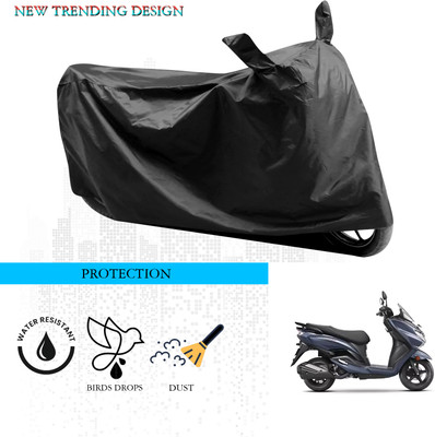 ANTHUB Waterproof Two Wheeler Cover for Suzuki(Burgman Electric, Black)