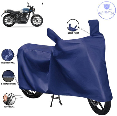 MADAFIYA Waterproof Two Wheeler Cover for Royal Enfield(Hunter 350, Blue)