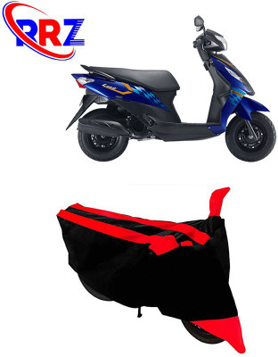RRZ Waterproof Two Wheeler Cover for Suzuki(Let's, Black, Red)