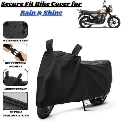 Delphinium Waterproof Two Wheeler Cover for Bajaj(CT110, Black)