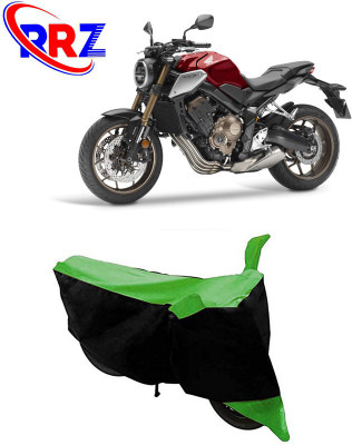 RRZ Waterproof Two Wheeler Cover for Honda(CBR650R, Black, Green)