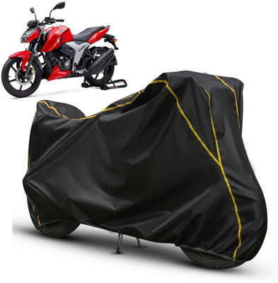 OliverX Waterproof Two Wheeler Cover for TVS(Apache RTR 200, Black, Yellow)