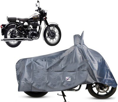 EGAL Waterproof Two Wheeler Cover for Royal Enfield(Classic Chrome, Grey)