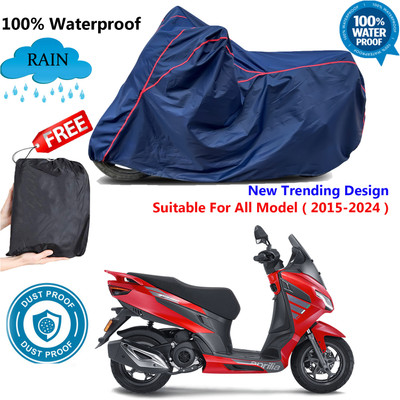 AutoGalaxy Waterproof Two Wheeler Cover for Aprilia(SXR 160 BS6, Blue, Red)
