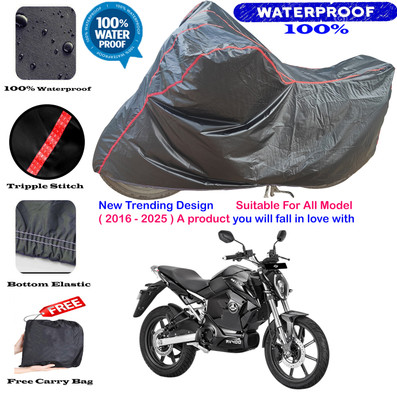 OliverX Waterproof Two Wheeler Cover for Revolt(RV 300, Black, Red)