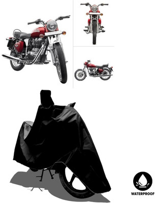 Amexride Waterproof Two Wheeler Cover for Royal Enfield(Twin spark, Black)